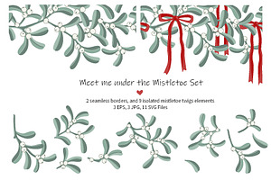 Mistletoe Borders and Branches Set