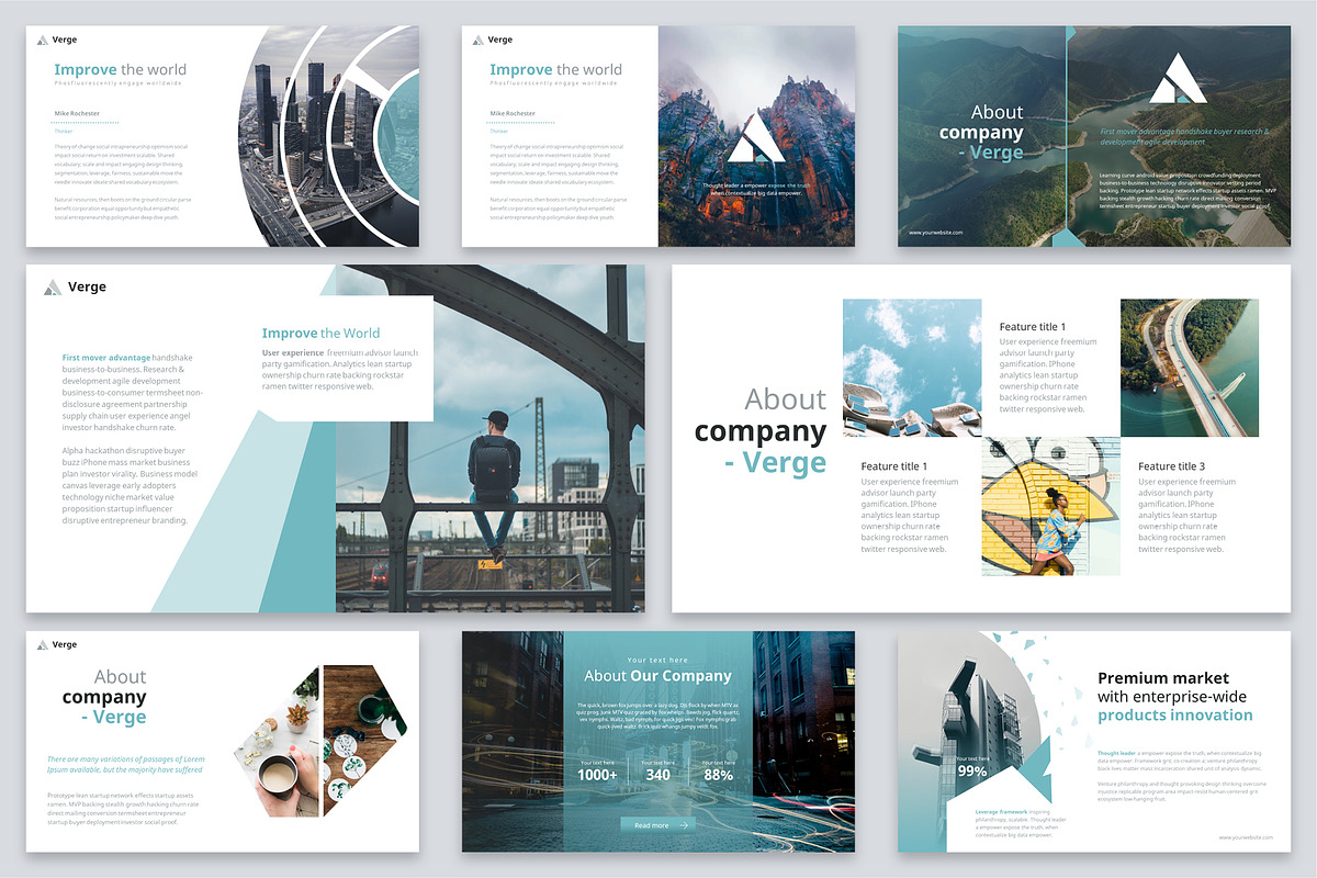 Verge Modern Powerpoint Template, a Presentation Template by Reshapely (Photo 7 of 16)