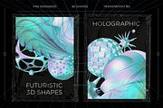 Futuristic holographic 3d shapes, an Object Graphic by Fox's Monday (Thumbnail 2 of 10)