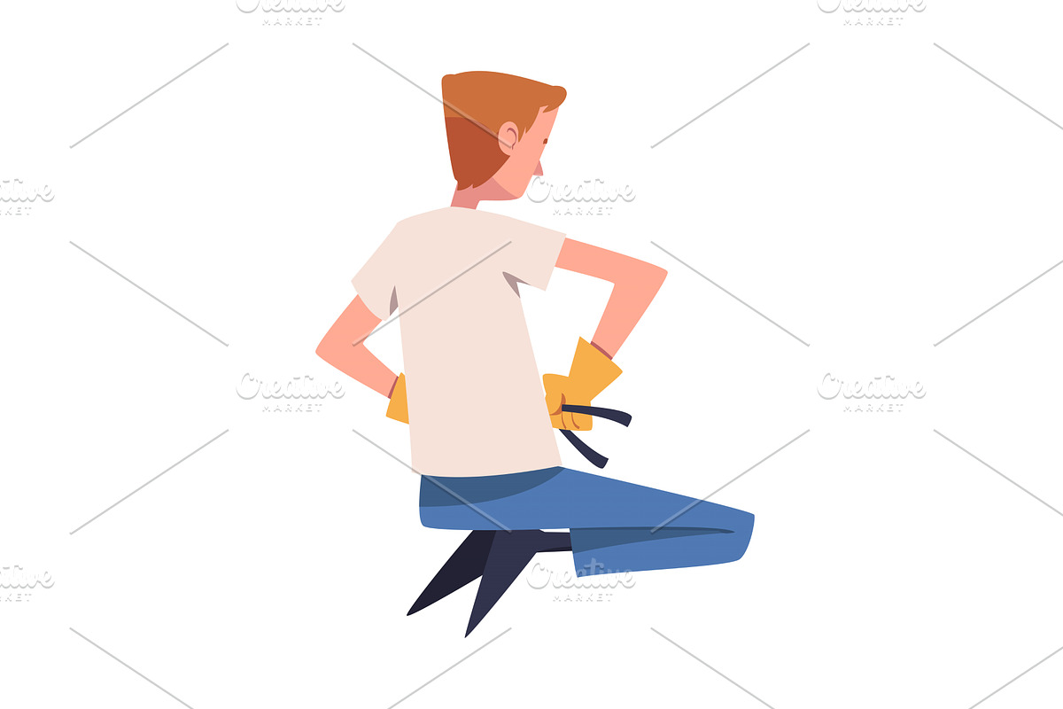 Man Construction Worker Character, a Person Illustration by TopVectors