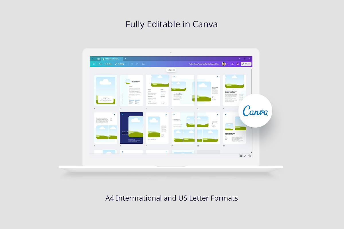 IT Service Personal Portfolio Canva, a Brochure Template by artbart (Photo 5 of 6)