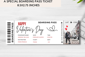 Boarding Pass For Valentine's Day