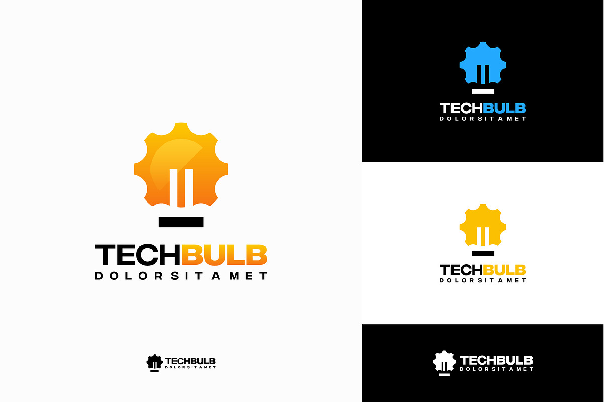 Set of Modern Tech Bulb logo designs, a Branding & Logo Template by Lucky Creative (Photo 4 of 5)