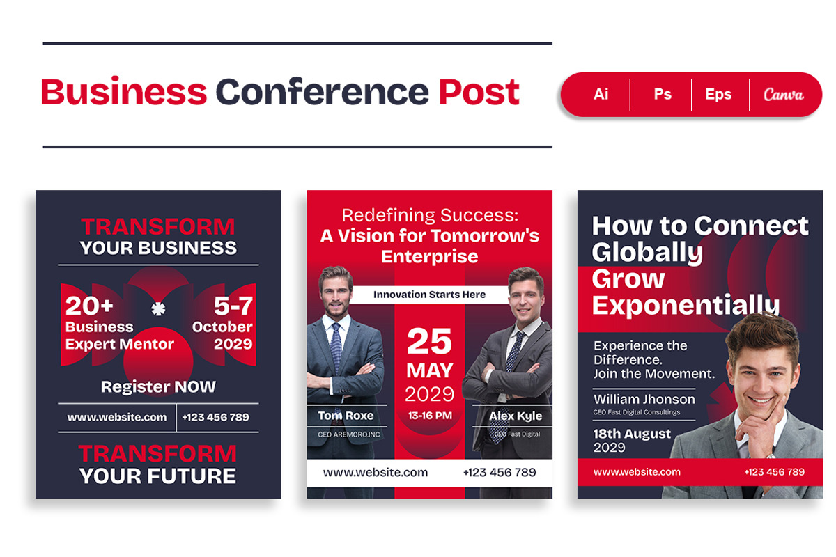 Business Conference | Instagram Post, a Social Media Template by Jiwstudio (Photo 3 of 4)