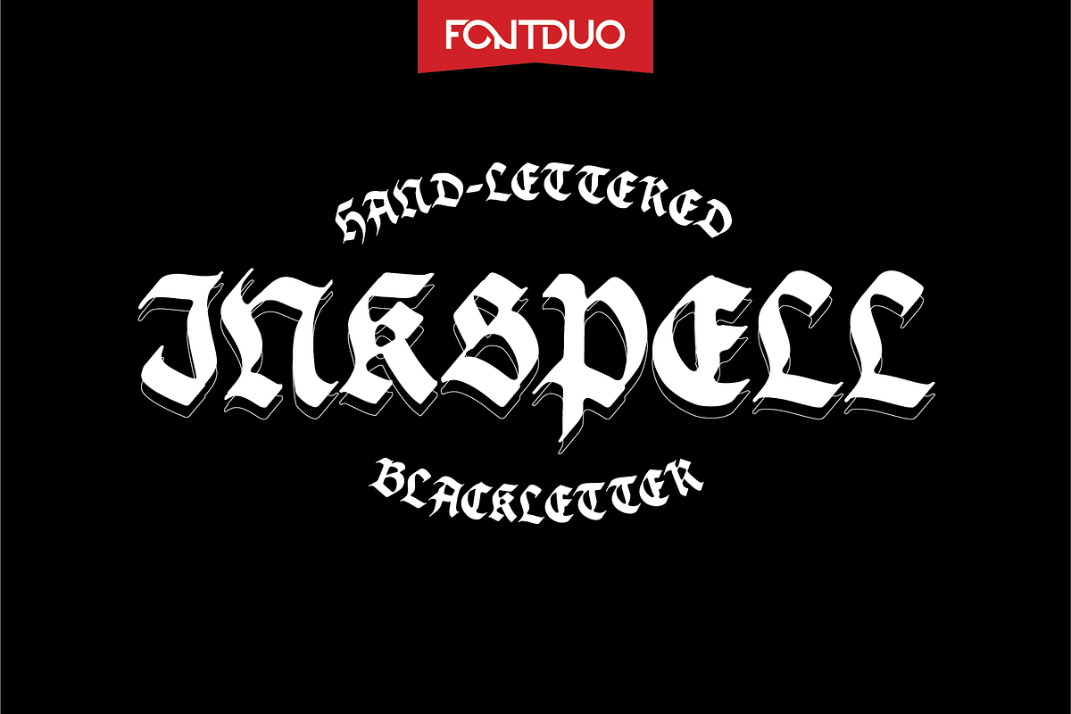 Inkspell Hand-Lettered Blackletter, a Blackletter Font by FontDuo (Photo 1 of 6)
