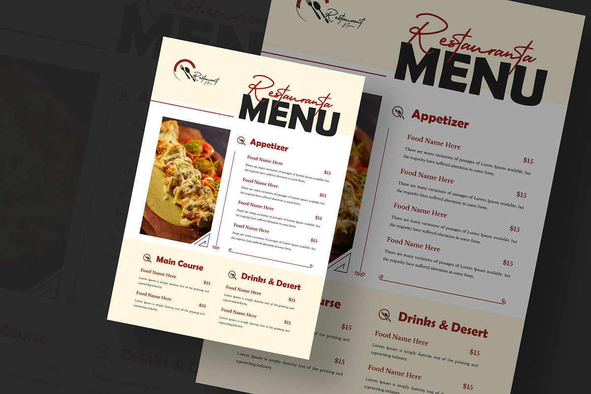 Restaurant food menu template, a Flyer Template by Tanmoy Topu (Photo 2 of 2)