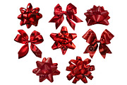 Red Gift Bows Clip Art PNGS, a Layer Style Add-On by Wild Honey Design Co. (Thumbnail 1 of 2)