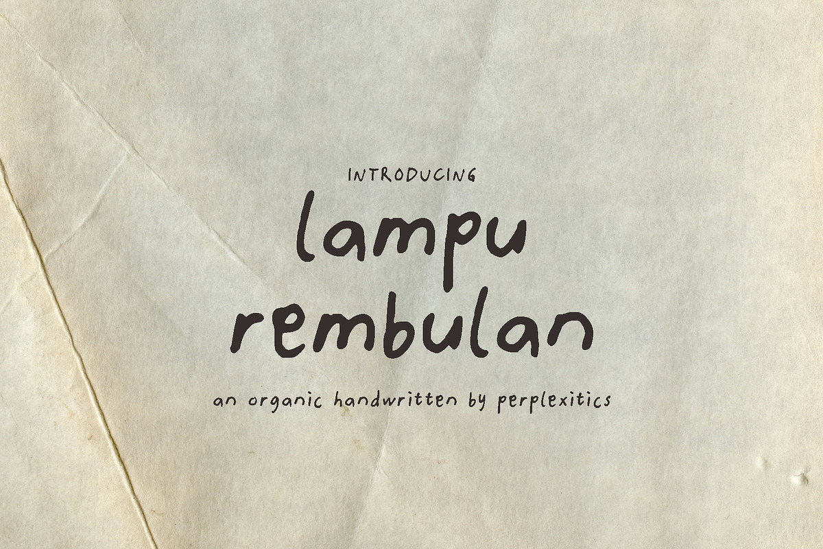 Lampu Rembulan Handwritten Font, a Handwritten Font by Perplexitics (Photo 1 of 10)
