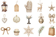 Neutral Rustic Christmas Clipart, an Illustration by Designking (Thumbnail 4 of 5)