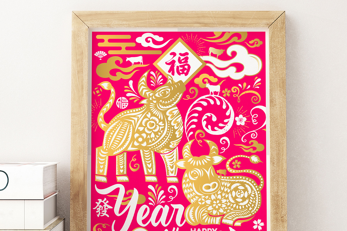 CHINESE NEW YEAR 2021 YEAR OF THE OX, an Illustration by www.lemongraphic.design (Photo 5 of 5)