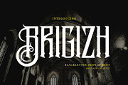 Brigizh Blackletter Display Font, a Blackletter Font by Maulana Creative (Thumbnail 1 of 8)