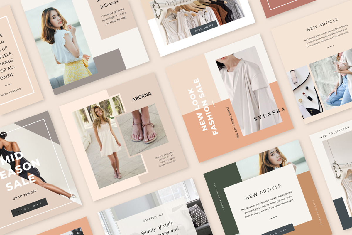 Pastel Instagram Pack PS & Canva, a Social Media Template by Studio Siv (Photo 5 of 6)
