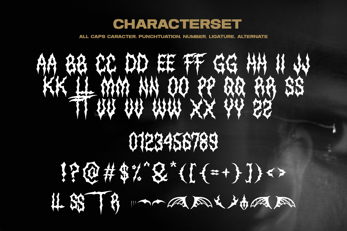 Histeriss Heavy Metal Font, a Blackletter Font by Ronny Studio (Photo 6 of 7)