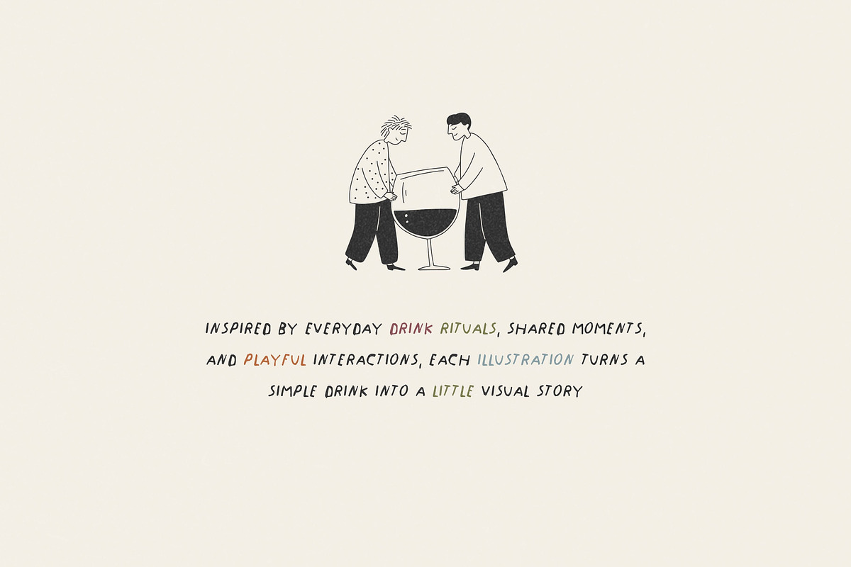 Drink Stories: 45 Character Pack, a Food Illustration by Veyla (Photo 2 of 12)