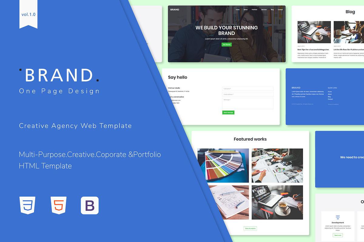 Brand - Creative Agency Web Template, a Bootstrap Template by Restart Technology Shop