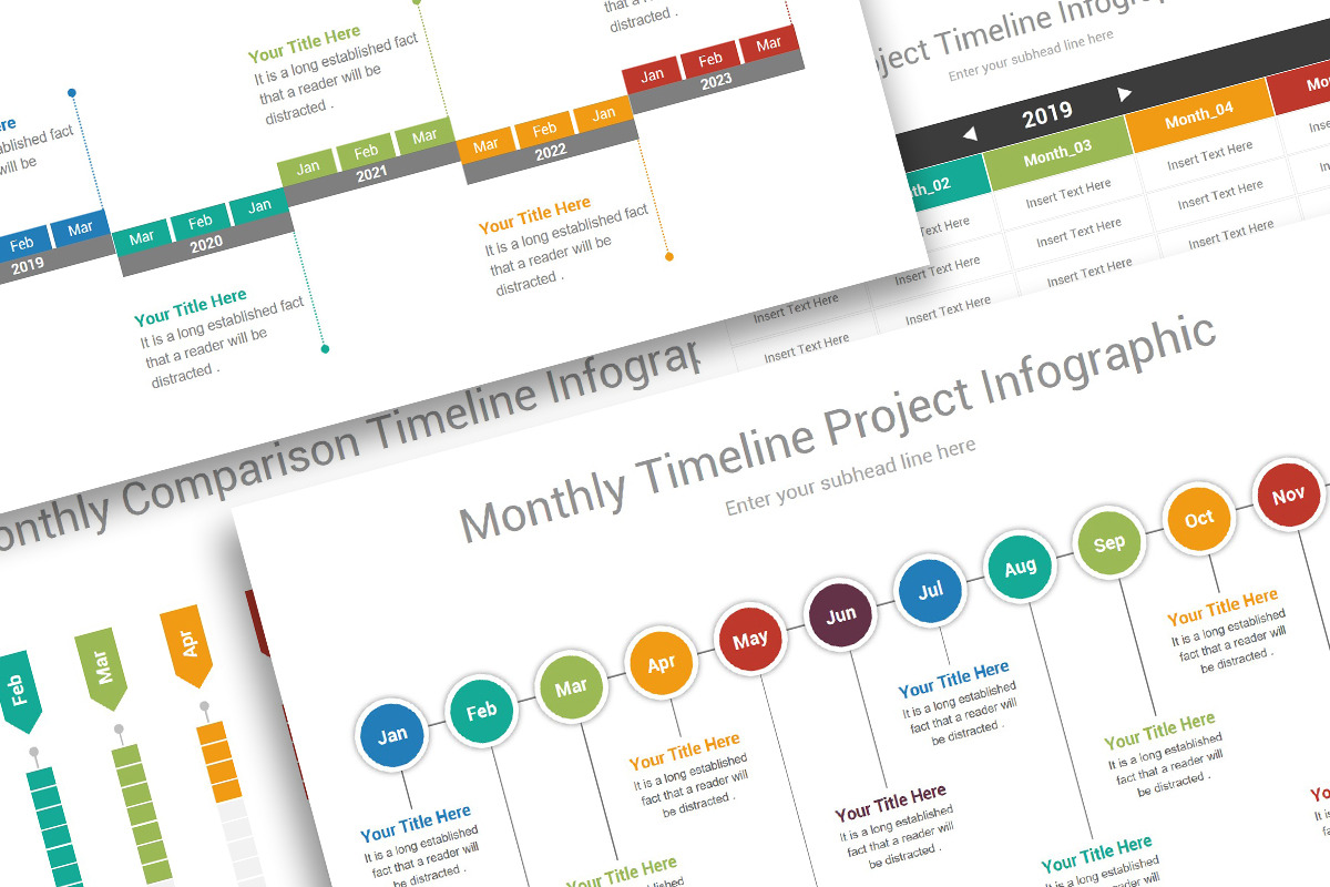 Monthly Timeline Infographics, a Presentation Template by SlideOne