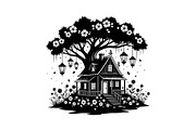 Tree House Silhouette SVG Bundle, an Illustration by jahid234 (Thumbnail 4 of 31)
