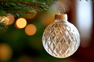 Elegant clear glass ornament, a Holiday Photo by MistyDay