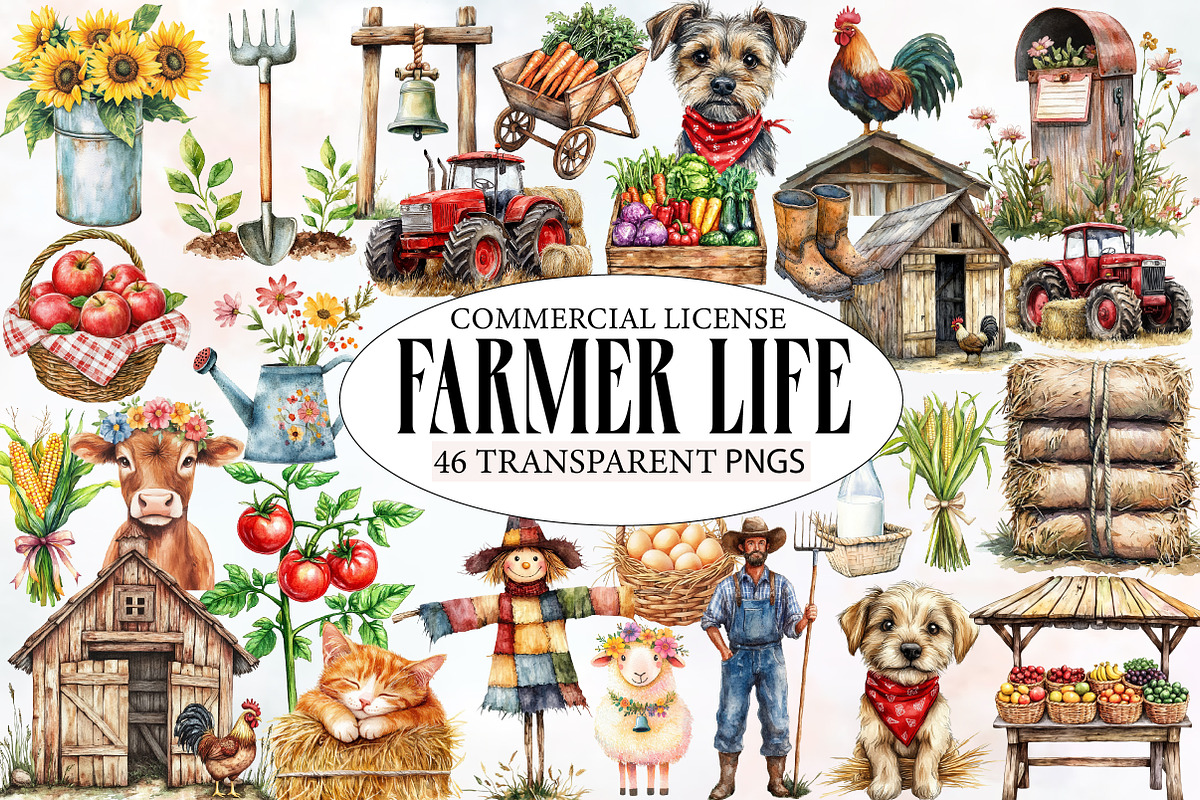 Farmer Life Sublimation Clipart, an Illustration by Designworld (Photo 1 of 6)
