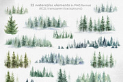Watercolor Forest Landscapes, a Decorative Illustration by LeiaSW (Thumbnail 2 of 9)