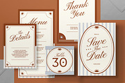 Blue Brown Wedding Invitation Set, an Invitation Template by graphicook (Thumbnail 2 of 3)