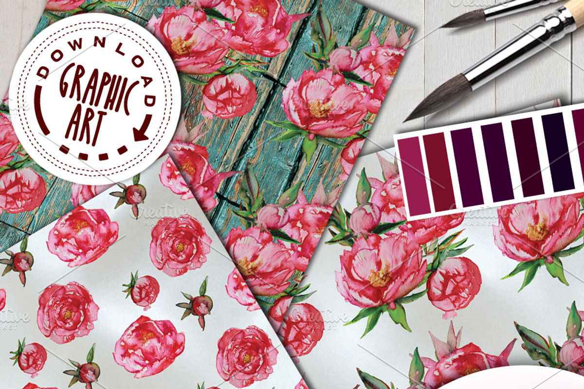 DIGITAL PAPER PATTERNS PACK, a Decorative Illustration by Download Graphic Art (Photo 2 of 6)
