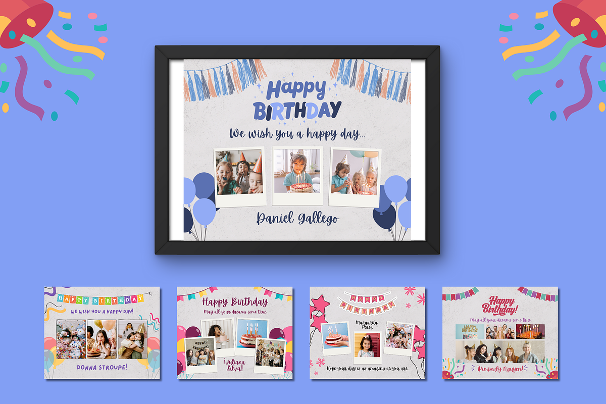 Birthday Photo Collage Templates, a Templates & Theme by TemplateCastleStore (Photo 4 of 9)