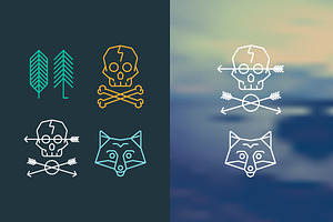 Fox, Skull, Arrows And Trees Logo