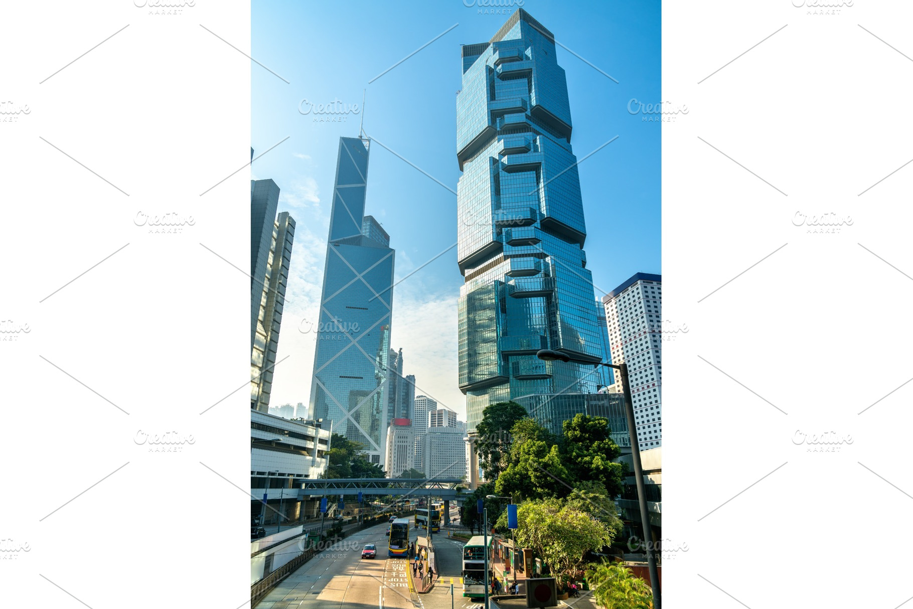 Skyscrapers in Admiralty along Queensway in Hong Kong City, an Architecture Photo by Leonid Andronov