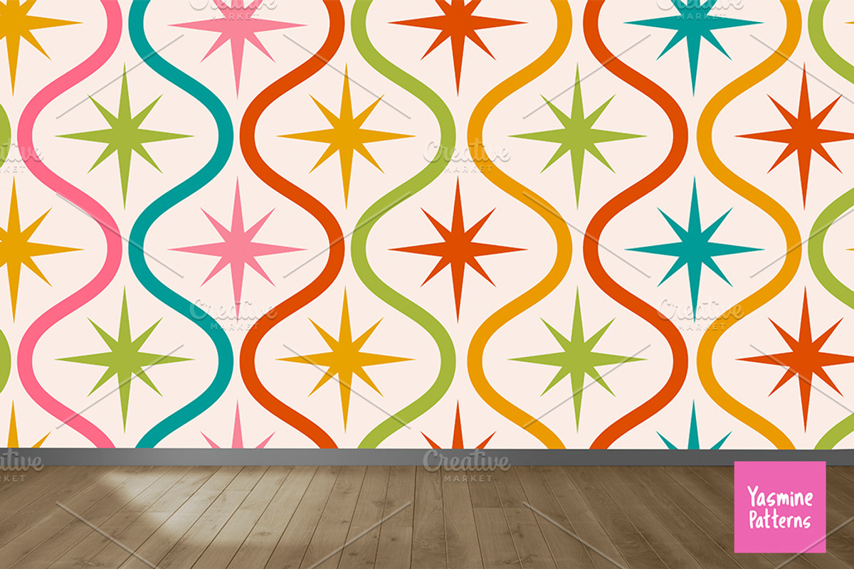 Mid Century 12 Seamless Patterns, a Pattern Graphic by Yasmine Patterns (Photo 8 of 8)