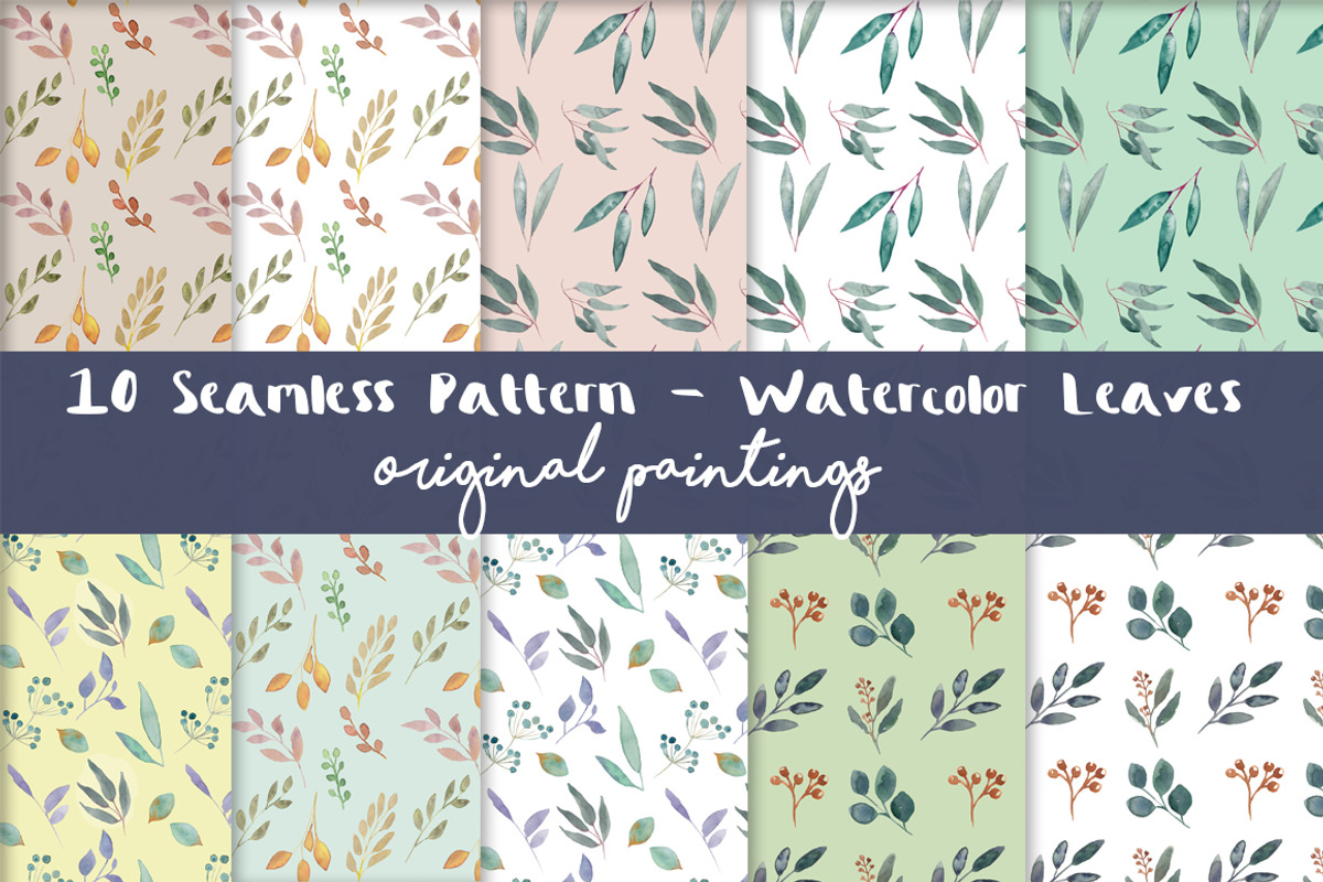 Watercolor Seamless Pattern Leaves, a Pattern Graphic by MaraquelaStudio (Photo 1 of 4)