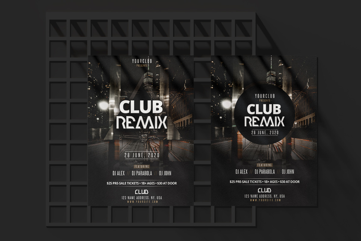 Club Remix PSD Flyers Templates, a Flyer Template by PixelsDesign (Photo 1 of 4)