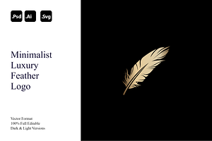 Minimalist Luxury Feather Logo, a Branding & Logo Template by Luxury Logos