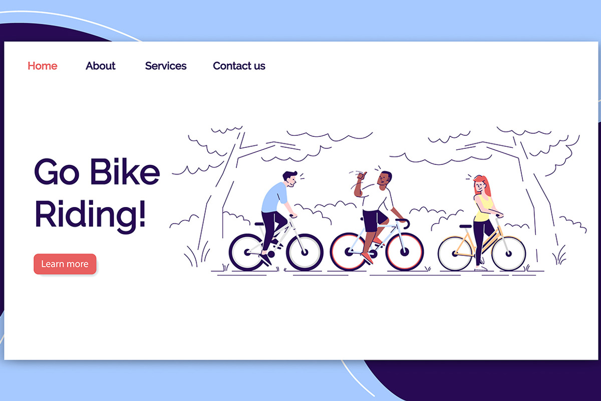 Bike riding landing page template, a Landing Page Template by IMG Visuals