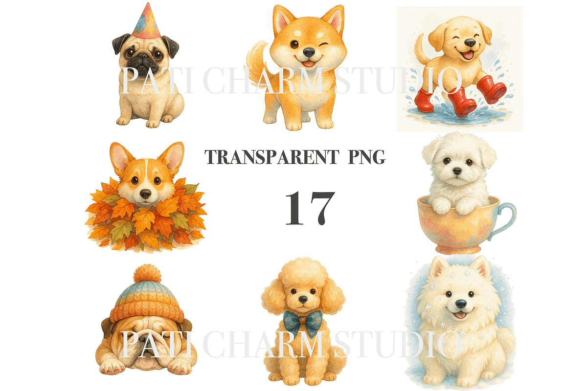 17 Dog Clipart, an Animal Illustration by Pati Charm Studio (Photo 3 of 8)