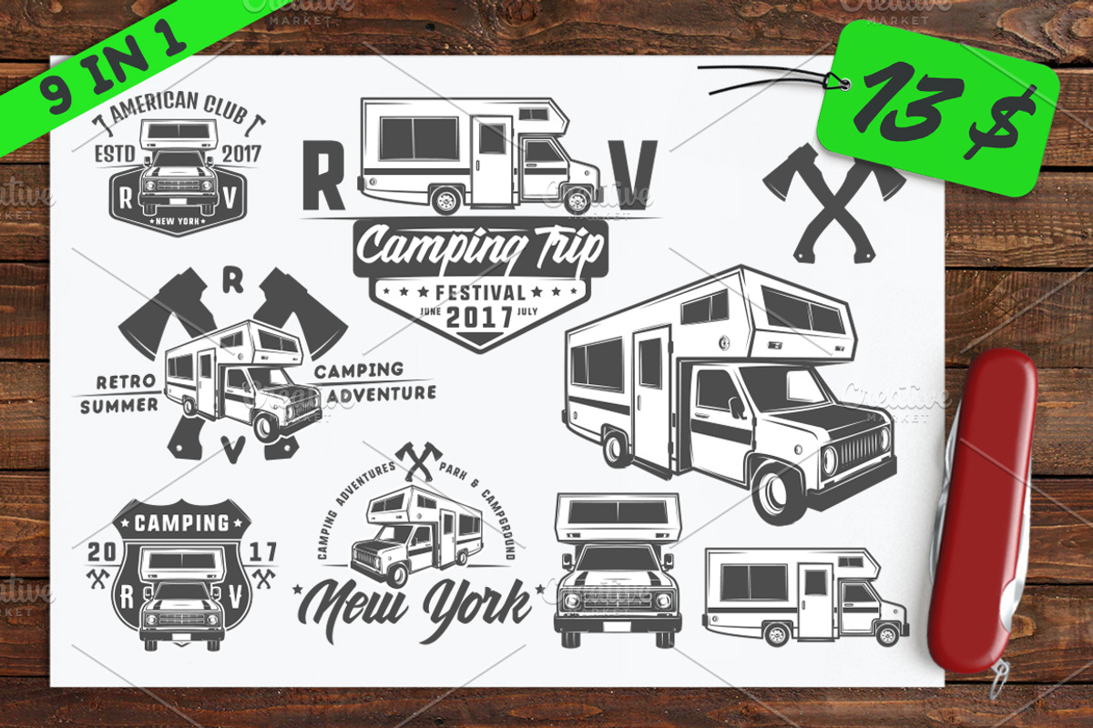 9 in 1 Set of RV car and Home Truck, an Illustration by Hadanello88 (Photo 1 of 4)