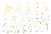 BUNNY watercolor clipart. Woodland, an Animal Illustration by OlliArtDesign (Thumbnail 2 of 7)