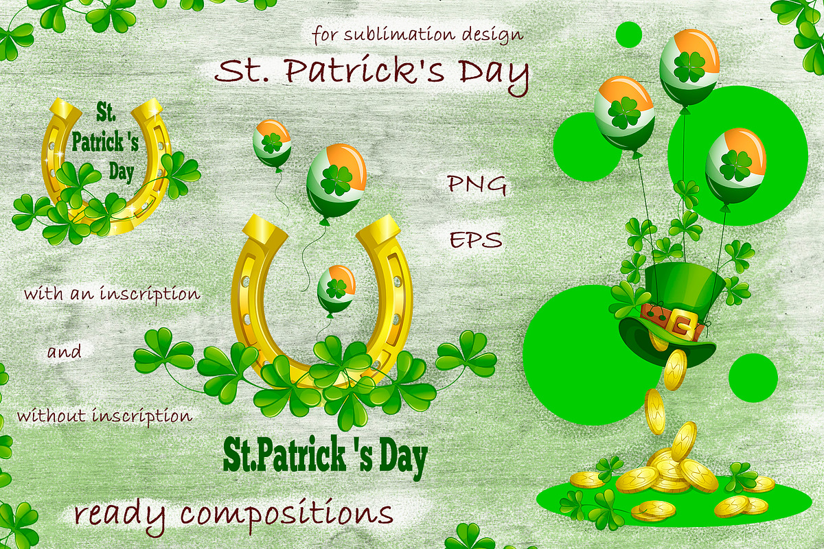 St.Patrick 's Day.  Sublimations, an Illustration by Maycat_store (Photo 5 of 9)