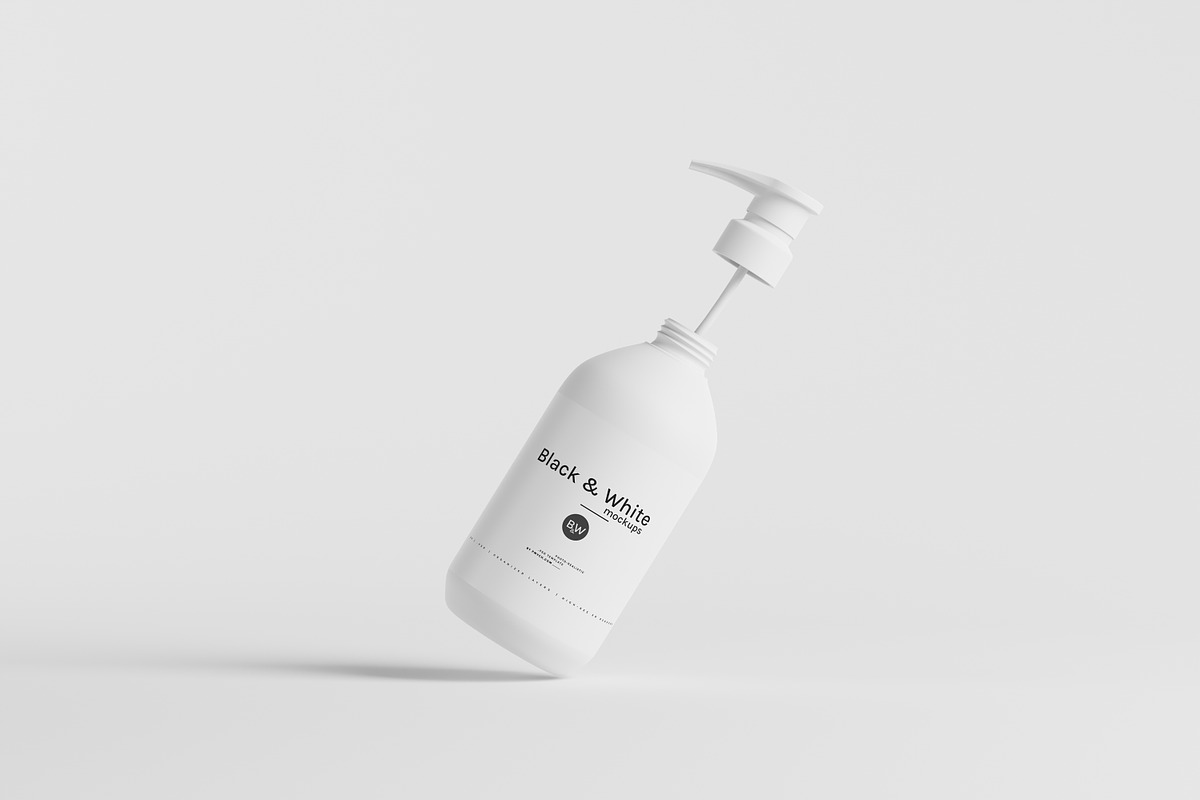 Black & White Mockups - Pump Bottles, a Packaging Mockup by pmvch (Photo 96 of 160)