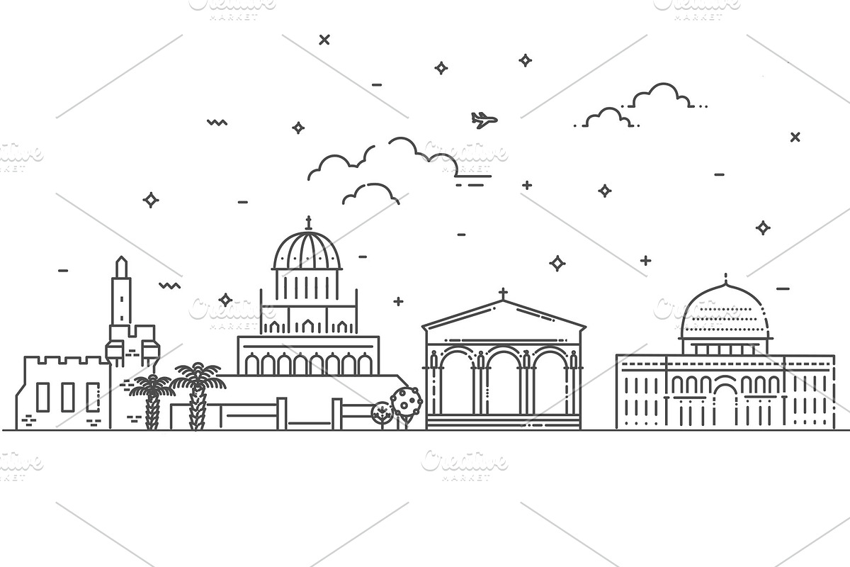 Linear Vector Icon for Israel, an Outline Icon by Tettygreen (Photo 2 of 2)