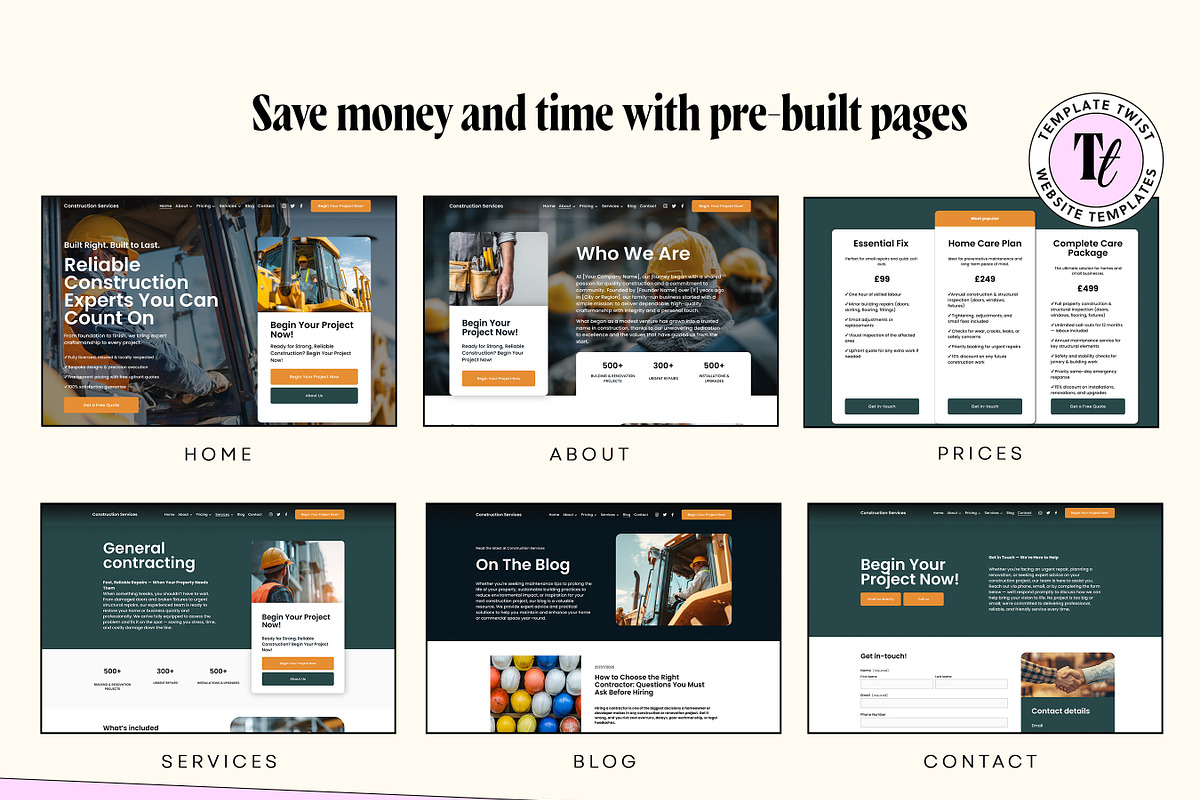 Construction Squarespace Template preview 6
