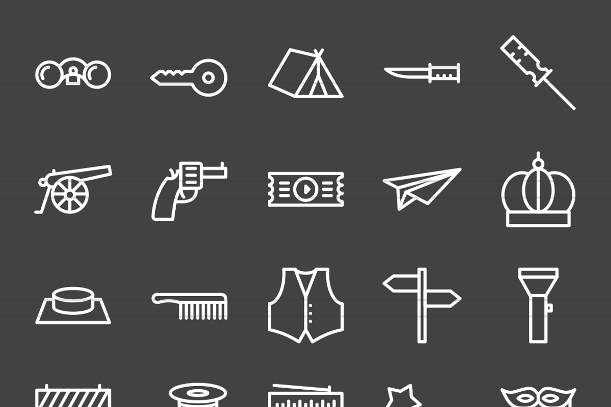 50 Objects Line Inverted Icons, an Outline Icon by IconBunny