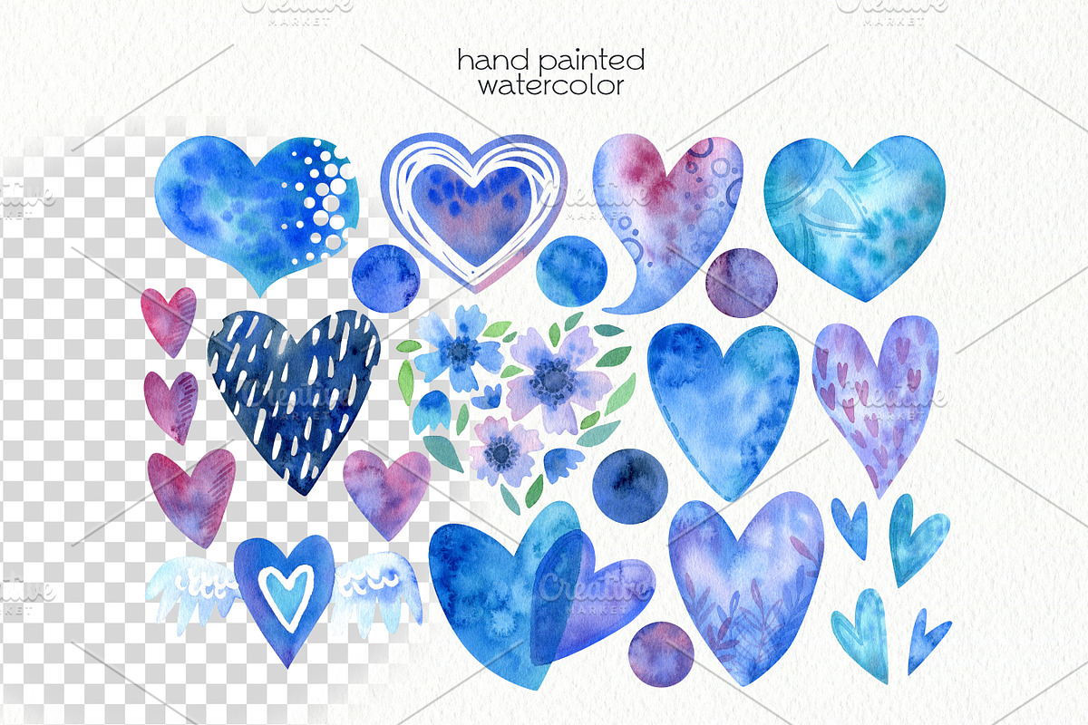 Valentines Day. Hearts, a Decorative Illustration by OllyKo Art (Photo 3 of 11)
