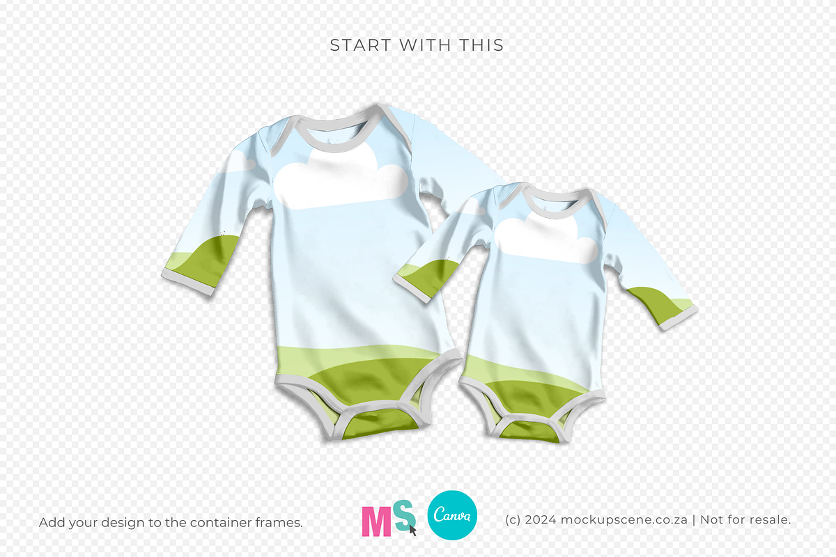 Baby One Piece Canva Smart Mockup, an Apparel Mockup by Mockup Scene (Photo 15 of 16)