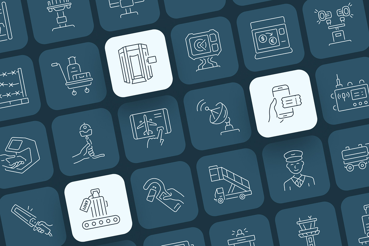 Airport Icon Art Set, an Outline Icon by Prosymbols (Photo 5 of 7)