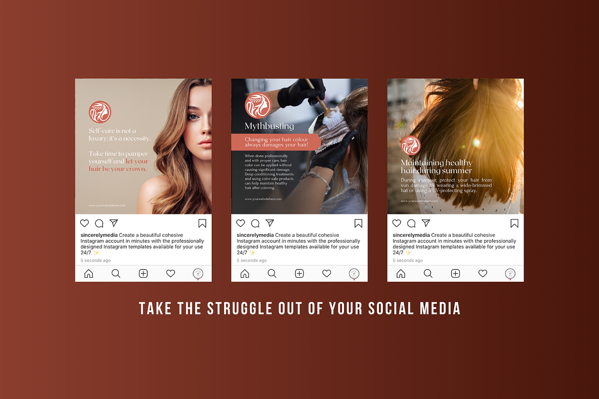 Luxury Hair Salon Social Media, a Social Media Template by Sincerely Media (Photo 3 of 9)