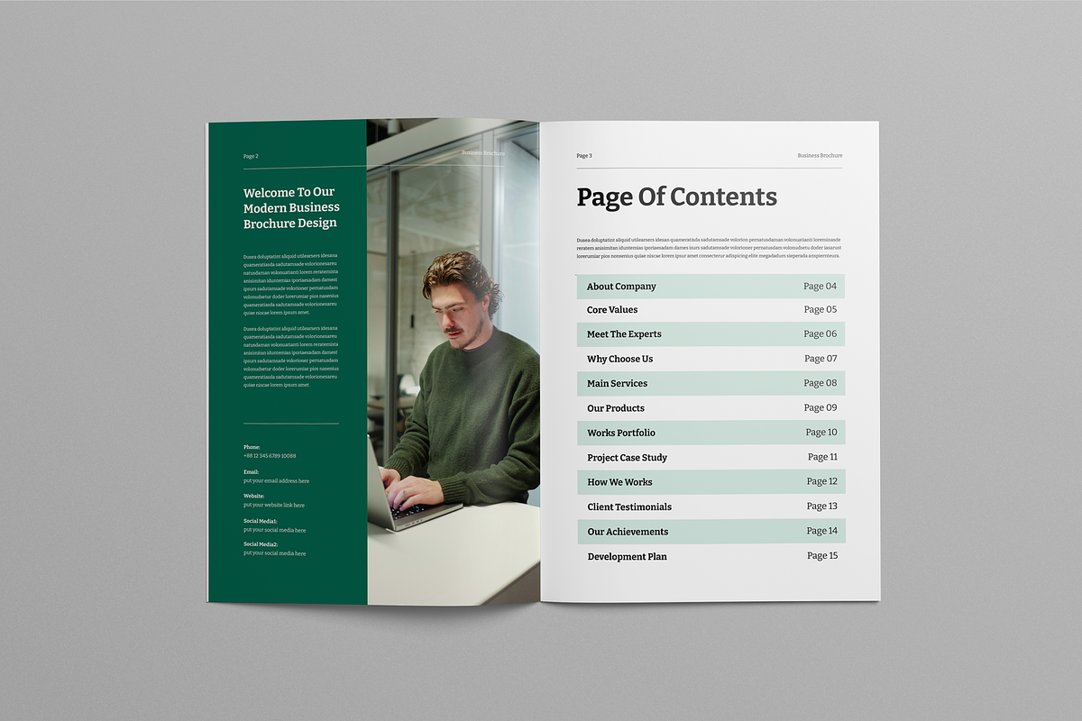Brochure Template | Canva & InDesign, a Brochure Template by Leaflove (Photo 2 of 10)