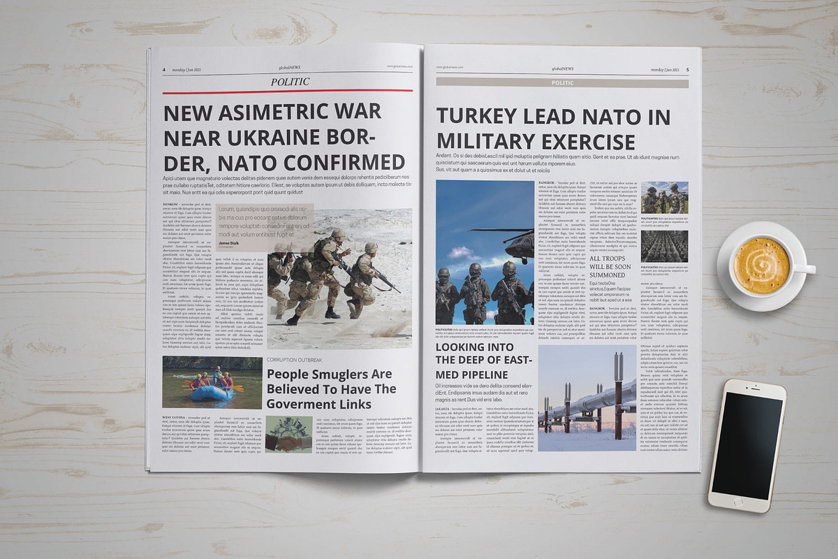 Global Newspaper Template, a Magazine Template by GreenDesign (Photo 3 of 8)