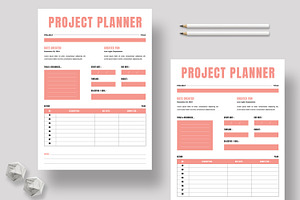 Project Planner Template, a Stationery Template by MightyDesign