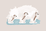Cute penguins clipart and 3 patterns, an Animal Illustration by Leksart (Thumbnail 7 of 12)